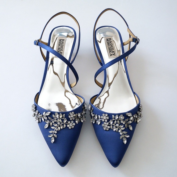 cobalt blue kitten heels
